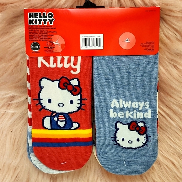 Brand New HELLO KITTY LADIES NO SHOW SOCKS- 10CT - Picture 2 of 4